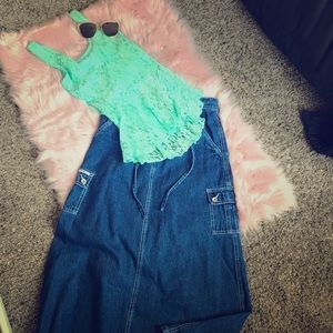 Gorgeous Lace Mint bow Back tank! *price drop